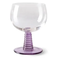 Swirl wijnglas laag, Purple