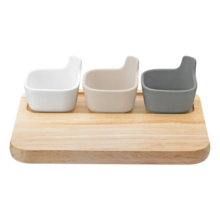 TAPAS serveerset, Wit-beige-grijs