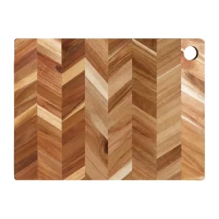 Tapas/pizza snijplank visgraatpatroon 35x48 cm, Acaciahout