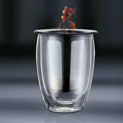 Tea For One glas met theezeef, zwart