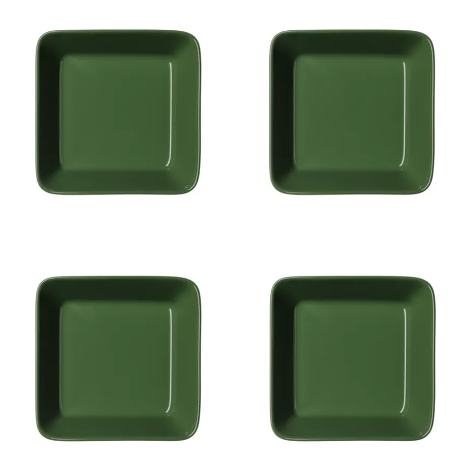 Teema vierkant bord, Bosgroen, 12x12 cm 4-pack