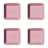 Teema vierkant bord, Roze, 12x12 cm 4-pack