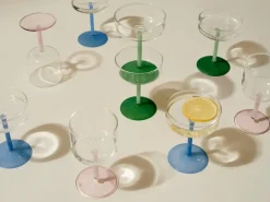 Tint coupe glas 20 cl 2-pack, Clear-jade light green-jade dark green