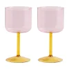 Tint wijnglas 25 cl 2-pack, Roze-geel