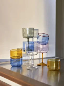 Tint wijnglas 25 cl 2-pack, Roze-geel