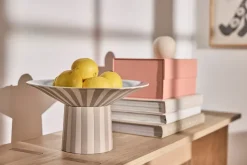 Toppu centerpiece hoog Ø30x17 cm, Clay-Ice blue