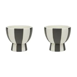 Toppu eierdop 2-pack, White-black