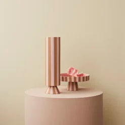 Toppu taartbord met voet Ø20 cm, Caramel-rose