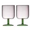 Torino wijnglas 30 cl 2-pack, Pink-green
