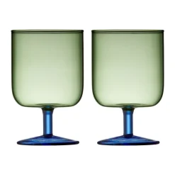 Torino wijnglas 30 cl 2-pack, Green-blue