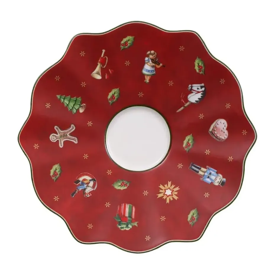 Toy's Delight schotel voor espressokopje Ø13 cm, Wit-rood