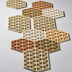 Triangles pannenonderzetter 14x16 cm, Khaki