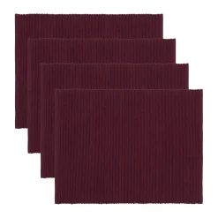 Uni placemat 35x46 cm 4-pack, Bourgondisch rood