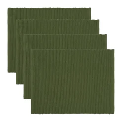 Uni placemat 35x46 cm 4-pack, Donker olijf groen