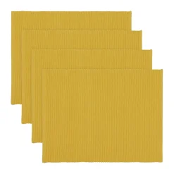 Uni placemat 35x46 cm 4-pack, Mosterdgeel