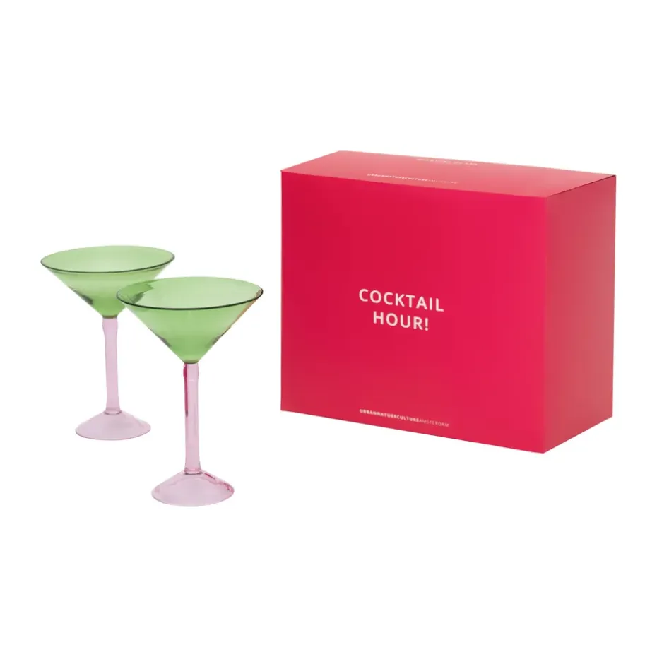 Urban Nature Culture geschenkset martiniglazen 2-pack, Green