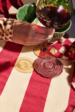 Veggie glasonderzetter Ø10 cm 2-pack, Bordeauxrood