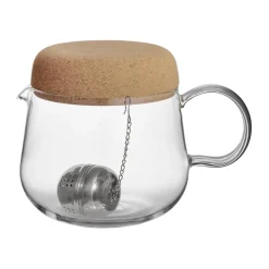 Viva theepot met kurken deksel 1,2 L, Transparant