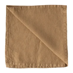 Washed linen servet, Hazelnoot