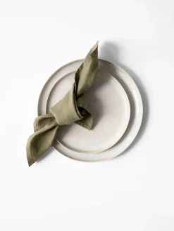 Washed linen servet, Olijf