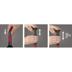 Wijnstopper & vacuümpomp, Zwart