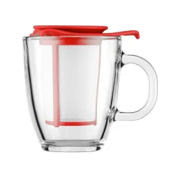 Yo-Yo theekop met zeef, rood