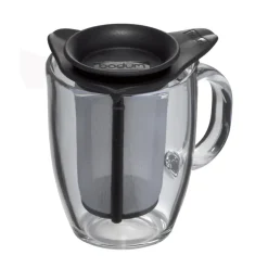 Yo-Yo theekop met zeef, zwart