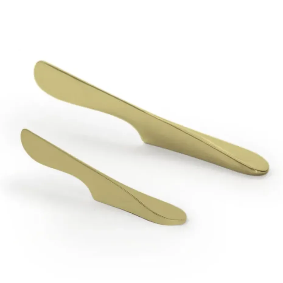 Zelfstaand botermes groot, messingkleurig