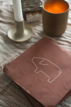 Zweedse varken pappersservet 33x33 cm 20-pack, Rood