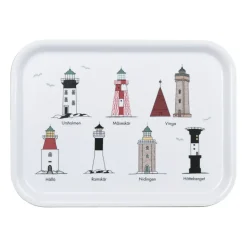 Zweedse vuurtorens dienblad 20x27 cm, Multi
