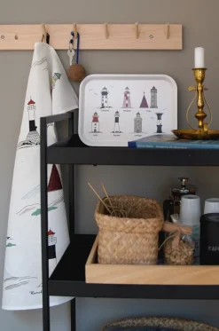 Zweedse vuurtorens dienblad 20x27 cm, Multi